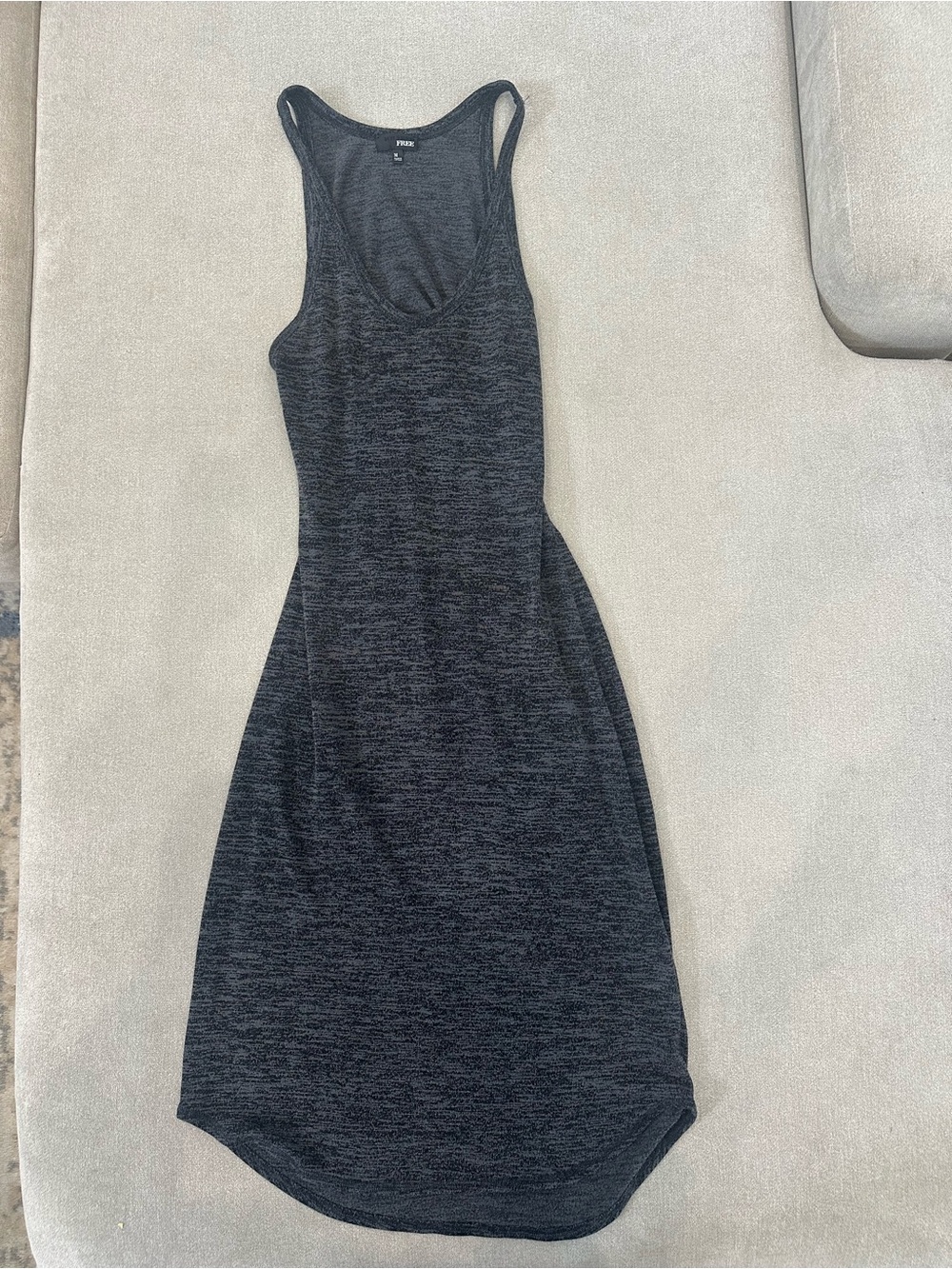 Wilfred Heathered Black Racerback Midi Dress